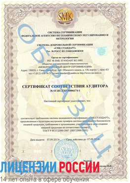 Образец сертификата соответствия аудитора №ST.RU.EXP.00006174-1 Добрянка Сертификат ISO 22000